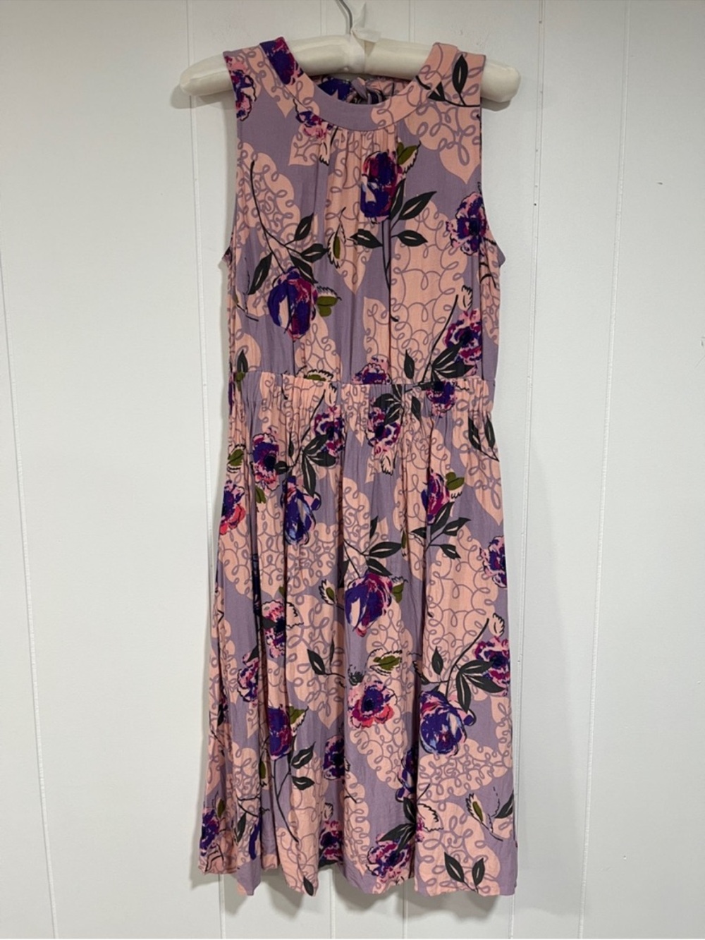 Boden Floral Midi Dress 6 Wedding Guest Tea Garden Party Sleeveless pocket - Picture 4 of 11